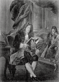 Racine faisant la lecture à Louis XIV, dessiné par Bouchot[1]