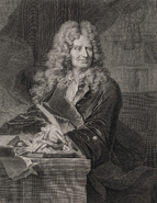 Portrait gravé par Pierre Drevet en 1706, d'après la peinture de Hyacinthe Rigaud[2]