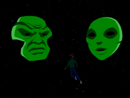 When as Alien X, Ben Tennyson (Ben 10 series) has to find a compromise between Bellicus and Serena, playing the Ego in their dynamic.