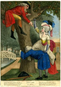 1785 print inspired by "The Merchant's Tale". The text describes it as the favorite poem of . The print is now in the British Museum.