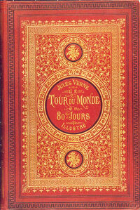 Front cover of the French first edition of Around the World in Eighty Days, published in January 1873.