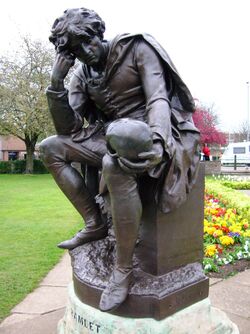 Statue of Hamlet from the monumet to William Shakespeare in Stratford-upon-Avon, England.