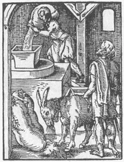 16th century German depiction of a miller at work.