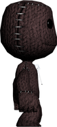 Sackboy looking left. also probably from the player trying to put stickers on him