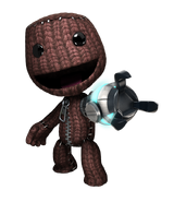 Sackboy holding The Grappling Hook.