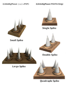 Spike Variations in LittleBigPlanet and LittleBigPlanet PS Vita. Image incorrectly states the PS3 spikes are the same as the PSP spikes, the latter have less spikes than the former in game.