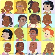A collage of the main characters in the series.