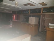 Inside the former Little Chef at Kentford South in 2019, looking towards what would've been the kitchen