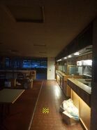 Looking into the deserted Little Chef at Uttoxeter in May 2018. There are still some specials on the chalkboards!