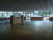 The interior of Markfield Services prior to its closure. The large empty space would've been where the Little Chef was