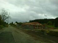 The site remained cleared and vacant for around two years before development of a new project began. Looking South on the original alignment of the A1, the steel frame is erected in May 2016.