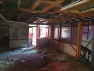 The interior of the Kentford North Little Chef in June 2021. This would have been the main seating area for the restaurant.