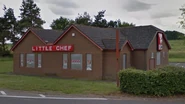 Stowmarket Little Chef in 2017. Some of this restaurant's external signage still remains to this day.