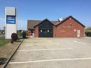 The Little Chef at Alwalton in April 2019, closed and ready for demolition.