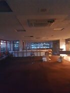 Looking into the deserted Little Chef at Uttoxeter in May 2018.