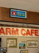 The surviving Little Chef 'Waitress Service Only' sign at Holbeach, situated above the counter in Lodge Farm Cafe