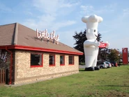 The refurbished Little Chef in 2011, complete with an inflatable Charlie!
