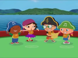 Pirate Einsteins cheering and smiling
