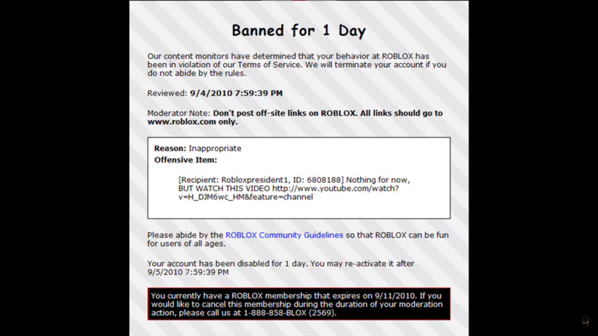 How many warnings until I am banned on Roblox? I have 2, and if I