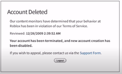 ROBLOX Banned me for hate speech - Banned for 7 Days of Reviewed: PM (CT)  Moderator Note: This content is not appropriate. Hate speech is not  permitted on Roblox. Reason: Inappropriate [Content