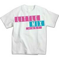 Pink Blue Logo Kids T-Shirt £11.99 White childrens T-shirt featuring two tone 'Little Mix' blue and white logo. This design is printed on a soft style 100% cotton T-shirt for comfort.