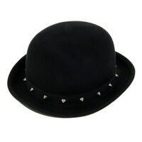 £16.00 - Studded black bowler hat - Dimensions: Circumference 58cm - 100% Felt