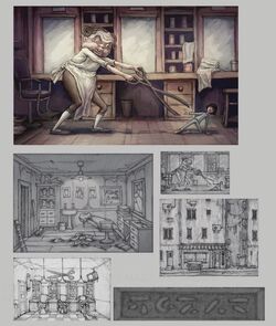 Barber as a game model from Little nightmares 2 artbook. : r/ LittleNightmares