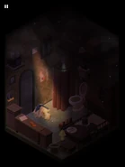 Телевизор в комнате Дворецкого (в левом верхнем углу на полке).