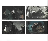 Концепт-арты телег и палаток Карнавала.