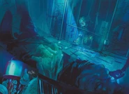 Hush grabs the keys from the defeated Guard.