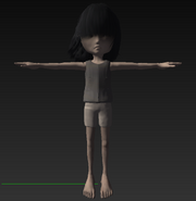 Unused model of Six, dressed in underwear, for Little Nightmares II.