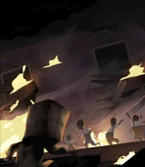 Mono and numerous children in the Burning Building.