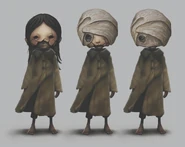 Concept of Mono wearing a Bully's head and wrappings.