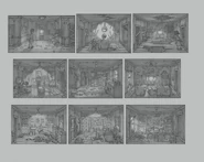 Зарисовки квартир домов в Бледном Городе.