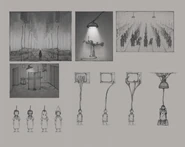 Зарисовки детей, подключённых к телевизорам.