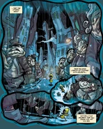 Six walking through the city.