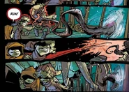 Зеркальный монстр отрывает от мальчика его двойника.