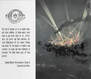 Концепт-арт ранней версии Карнавала на заглавной странице художественного альбома Little Nightmares III.