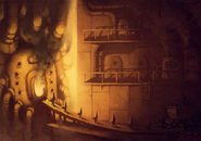 Concept art of Nomes in the Maw's oven for The Hideaway chapter.