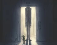 Концепт-арт Худого человека в лифте.