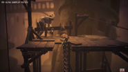 A Dweller holding the top of their head.