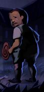 The Fat Kid hearing footsteps.