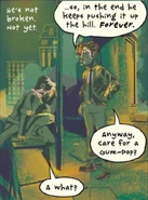 Myra listens to Marion's story.