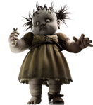 A Dweller being held by Monster Baby.