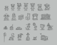 Концепт-арт с игрушками мира франшизы.