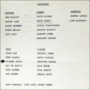 Callbacks for roles in the original Little Shop Of Horrors cast, notable names include Chip Zien, who originated the role of the Baker in Into The Woods.