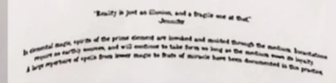A quote by Jennifer the Witch. Notice it also has a verbatim about elemental magic.