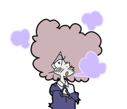 LINE Sticker depicting Sucy covered in soot
