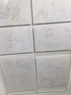 LWA Exhibition pixiv Zingaro's featured raw in-between frame and genga sheet of Episode 3 along with Pappiliodya