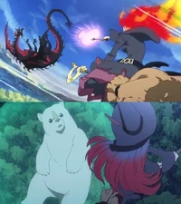 Ursula's hair change between Short Film (top) and Episode 6 of TV Series (bottom)